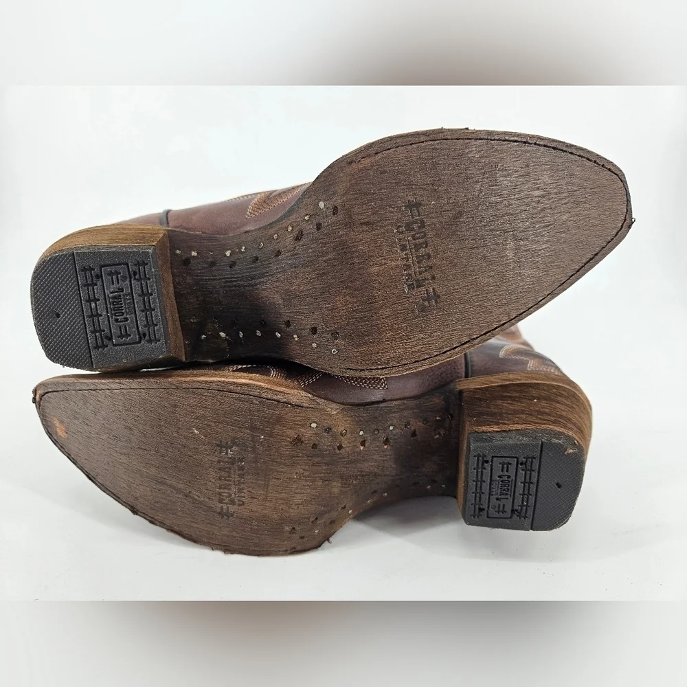 NIB CORRAL Women's 7.5 M Western Cowboy Cowgirl Boots Brown Leather - Picture 11 of 11